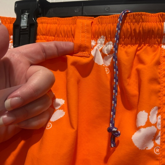 Columbia Orange Clemson Tigers Swim Shorts with White Paw Prints size XL NWT - Picture 3 of 9